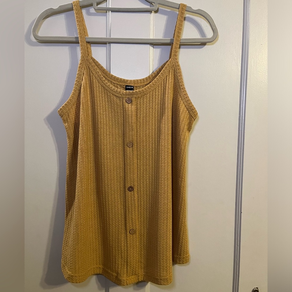 NWOT Mustard waffle knit Cami top size M
